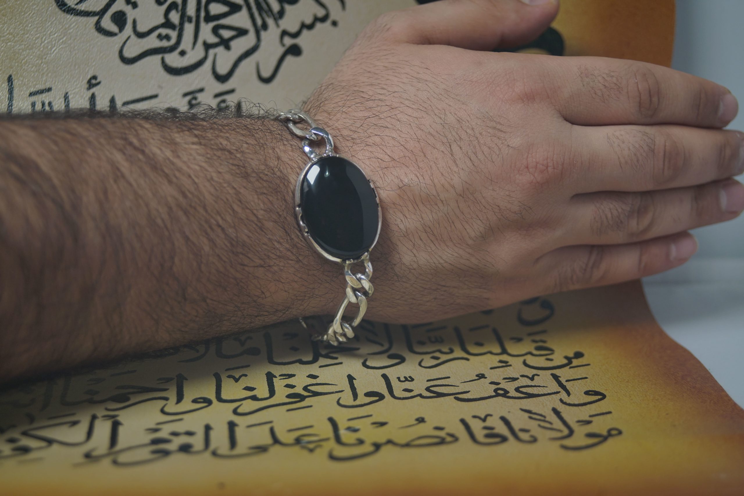 Aqeeq Bracelets for Men of 925 Sterling Silver – Ya Ali A.S Engraved  Bracelet - 03106009500